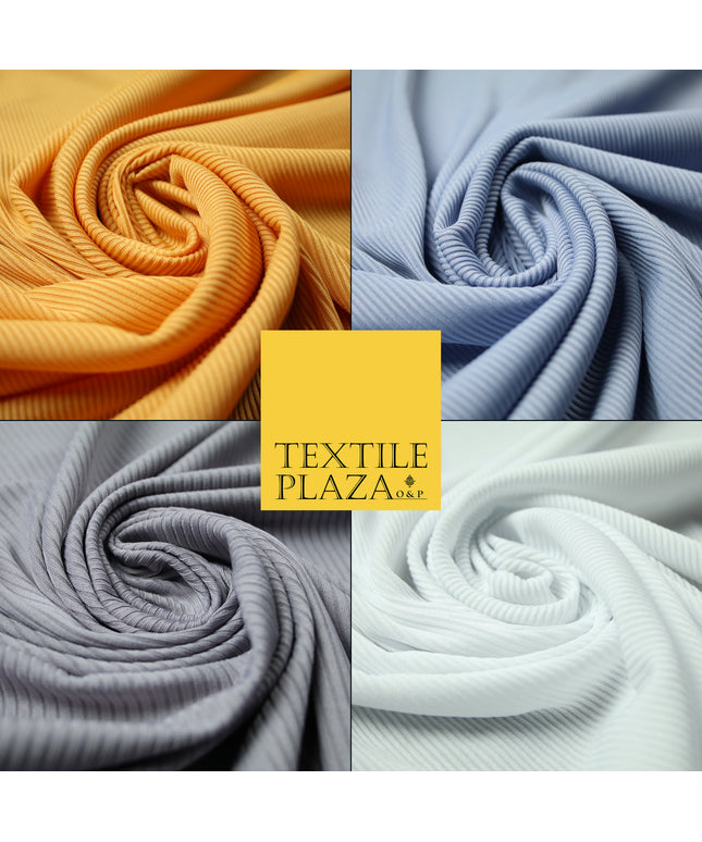 Plain Ribbed Needle line Design Stretch Jersey Fabric Dress Material 56" 200gsm