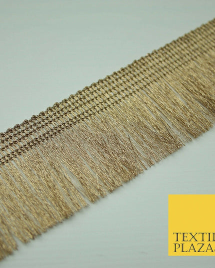 Gold Silver 3cm Wide Soft Thread Metallic Fringe Tassel Ribbon Trim Border Lace