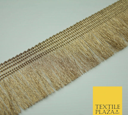 Gold Silver 3cm Wide Soft Thread Metallic Fringe Tassel Ribbon Trim Border Lace