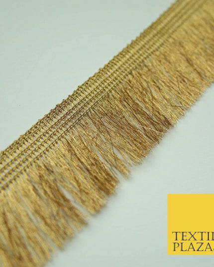Gold Silver 3cm Wide Soft Thread Metallic Fringe Tassel Ribbon Trim Border Lace