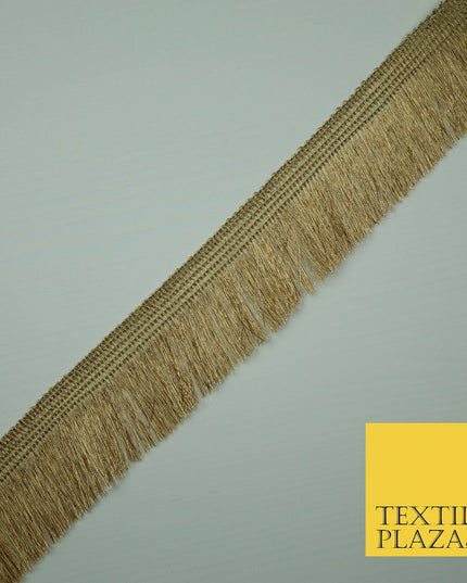 Gold Silver 3cm Wide Soft Thread Metallic Fringe Tassel Ribbon Trim Border Lace