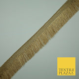 Gold Silver 3cm Wide Soft Thread Metallic Fringe Tassel Ribbon Trim Border Lace
