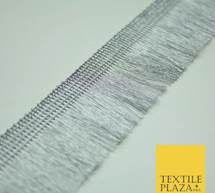 Gold Silver 3cm Wide Soft Thread Metallic Fringe Tassel Ribbon Trim Border Lace