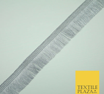 Gold Silver 3cm Wide Soft Thread Metallic Fringe Tassel Ribbon Trim Border Lace