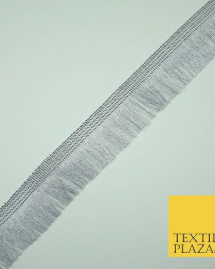 Gold Silver 3cm Wide Soft Thread Metallic Fringe Tassel Ribbon Trim Border Lace