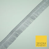 Gold Silver 3cm Wide Soft Thread Metallic Fringe Tassel Ribbon Trim Border Lace