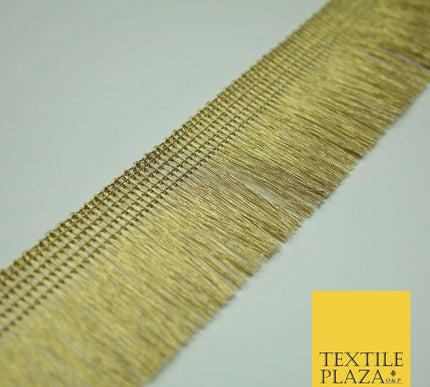 Gold Silver 3cm Wide Soft Thread Metallic Fringe Tassel Ribbon Trim Border Lace