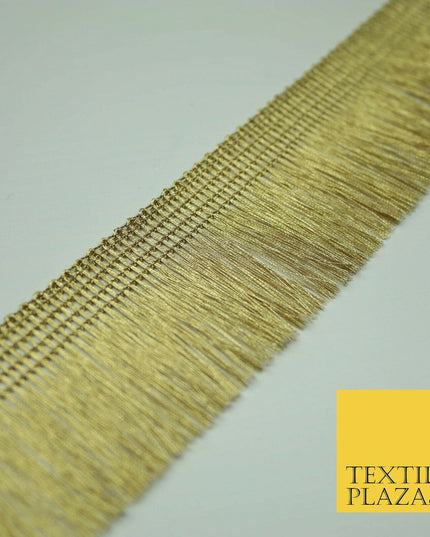 Gold Silver 3cm Wide Soft Thread Metallic Fringe Tassel Ribbon Trim Border Lace