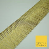 Gold Silver 3cm Wide Soft Thread Metallic Fringe Tassel Ribbon Trim Border Lace
