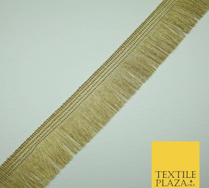 Gold Silver 3cm Wide Soft Thread Metallic Fringe Tassel Ribbon Trim Border Lace