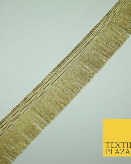 Gold Silver 3cm Wide Soft Thread Metallic Fringe Tassel Ribbon Trim Border Lace