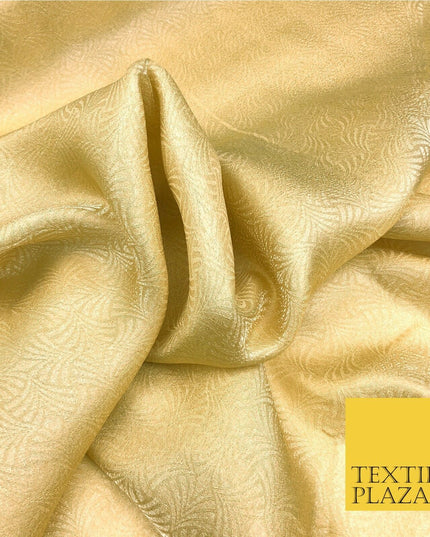Premium Gold Fancy Waves Shimmer Jacquard Fabric Dress Material 45" NC666