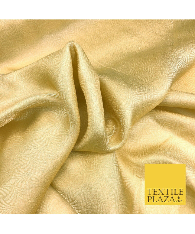 Premium Gold Fancy Waves Shimmer Jacquard Fabric Dress Material 45" NC666