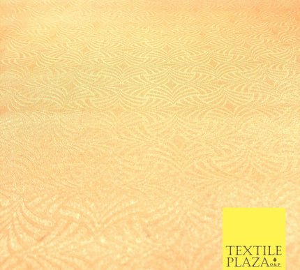 Premium Gold Fancy Waves Shimmer Jacquard Fabric Dress Material 45" NC666