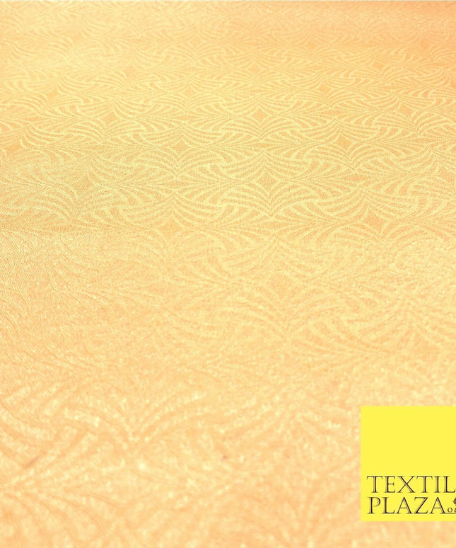 Premium Gold Fancy Waves Shimmer Jacquard Fabric Dress Material 45" NC666