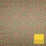 Mauve Luxury Floral PURE Benarsi Brocade Woven Fine Dress Fabric Fancy 1760