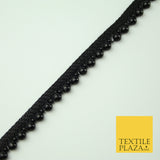 Full Black Pearl Ball Shiny Beaded Ribbon Trim Border Indian Lace X335