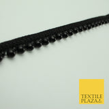 Full Black Pearl Ball Shiny Beaded Ribbon Trim Border Indian Lace X335