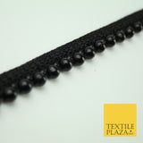 Full Black Pearl Ball Shiny Beaded Ribbon Trim Border Indian Lace X335