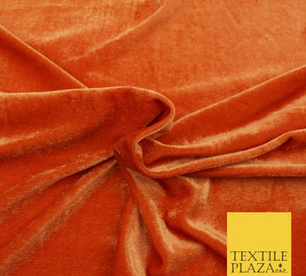 ORANGE Soft Plain Velvet Fabric Material - 58" - More Colours Available PB12