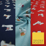 Llama Alpaca Drama Floating Wildlife Printed Poly Cotton Fabric Polycotton Craft