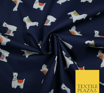 Llama Alpaca Drama Floating Wildlife Printed Poly Cotton Fabric Polycotton Craft