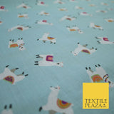 Llama Alpaca Drama Floating Wildlife Printed Poly Cotton Fabric Polycotton Craft