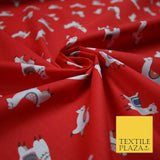 Llama Alpaca Drama Floating Wildlife Printed Poly Cotton Fabric Polycotton Craft