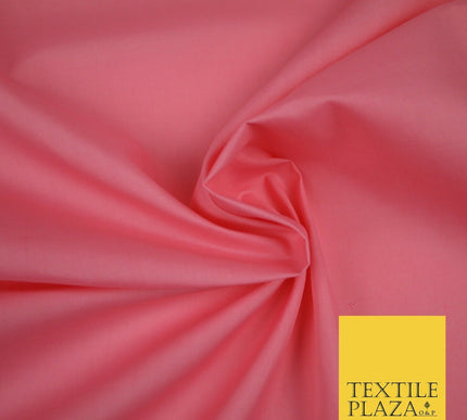 PREMIUM POPLIN BLEND POLY COTTON PLAIN DYED POLYCOTTON FABRIC CRAFT MATERIAL 44"