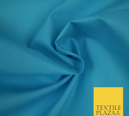 PREMIUM POPLIN BLEND POLY COTTON PLAIN DYED POLYCOTTON FABRIC CRAFT MATERIAL 44"