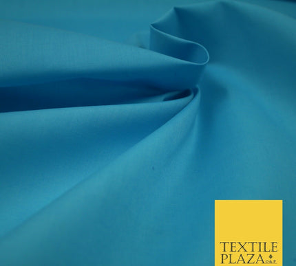 PREMIUM POPLIN BLEND POLY COTTON PLAIN DYED POLYCOTTON FABRIC CRAFT MATERIAL 44"