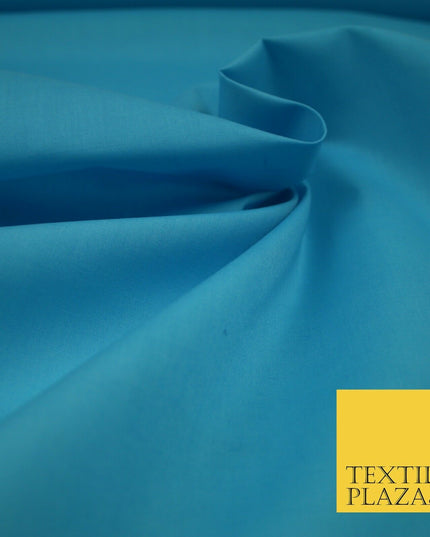 PREMIUM POPLIN BLEND POLY COTTON PLAIN DYED POLYCOTTON FABRIC CRAFT MATERIAL 44"