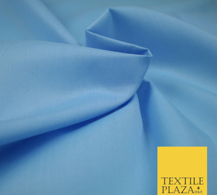 PREMIUM POPLIN BLEND POLY COTTON PLAIN DYED POLYCOTTON FABRIC CRAFT MATERIAL 44"