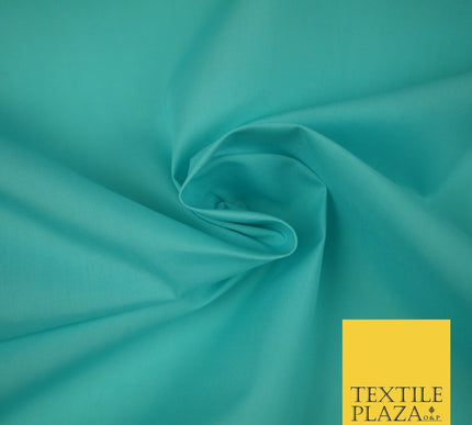 PREMIUM POPLIN BLEND POLY COTTON PLAIN DYED POLYCOTTON FABRIC CRAFT MATERIAL 44"