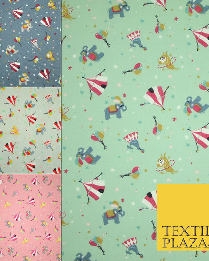 Fun Circus Elephant Balloons Stars 100% Cotton Poplin Print Fabric Face Masks