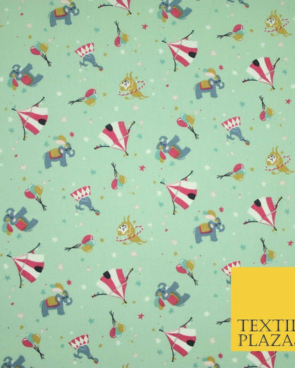 Fun Circus Elephant Balloons Stars 100% Cotton Poplin Print Fabric Face Masks