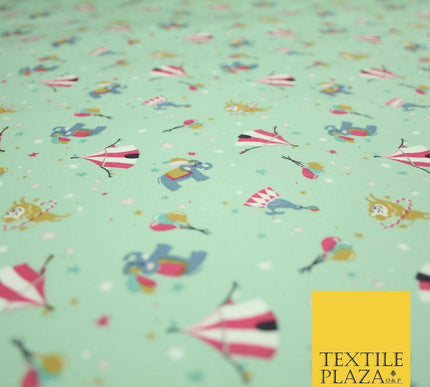 Fun Circus Elephant Balloons Stars 100% Cotton Poplin Print Fabric Face Masks