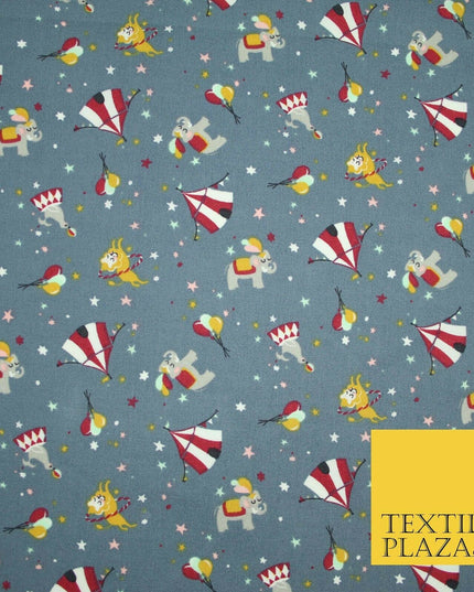 Fun Circus Elephant Balloons Stars 100% Cotton Poplin Print Fabric Face Masks