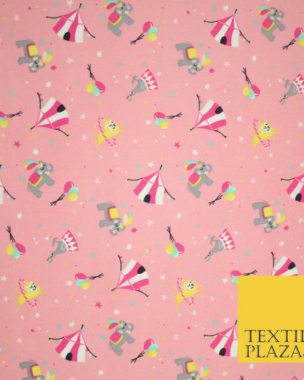 Fun Circus Elephant Balloons Stars 100% Cotton Poplin Print Fabric Face Masks