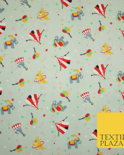 Fun Circus Elephant Balloons Stars 100% Cotton Poplin Print Fabric Face Masks