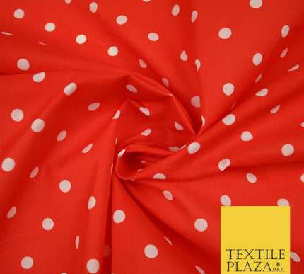 1CM Spotted Polka Dot Printed Poly Cotton Fabric Polycotton Craft Mask 6 COLOURS