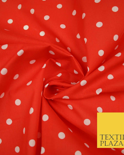 1CM Spotted Polka Dot Printed Poly Cotton Fabric Polycotton Craft Mask 6 COLOURS