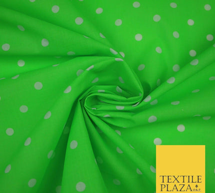 1CM Spotted Polka Dot Printed Poly Cotton Fabric Polycotton Craft Mask 6 COLOURS