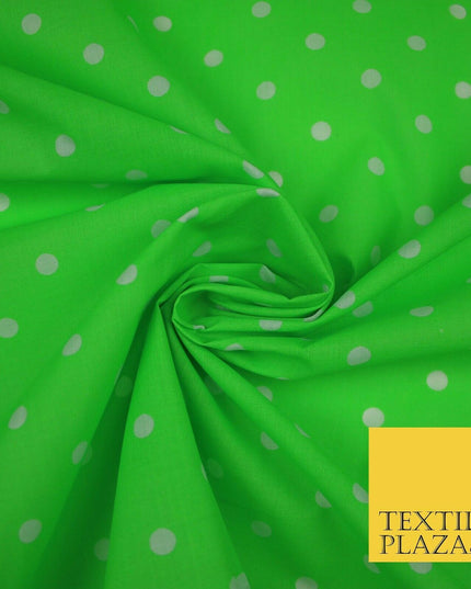 1CM Spotted Polka Dot Printed Poly Cotton Fabric Polycotton Craft Mask 6 COLOURS