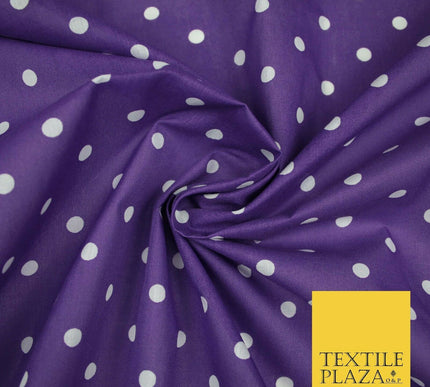 1CM Spotted Polka Dot Printed Poly Cotton Fabric Polycotton Craft Mask 6 COLOURS