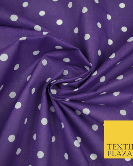 1CM Spotted Polka Dot Printed Poly Cotton Fabric Polycotton Craft Mask 6 COLOURS