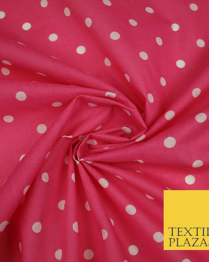 1CM Spotted Polka Dot Printed Poly Cotton Fabric Polycotton Craft Mask 6 COLOURS