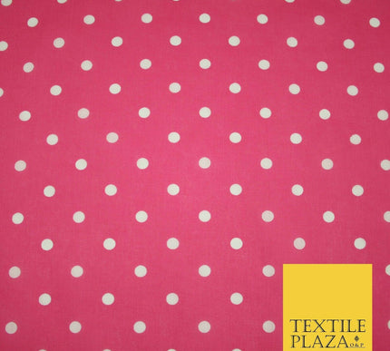 1CM Spotted Polka Dot Printed Poly Cotton Fabric Polycotton Craft Mask 6 COLOURS