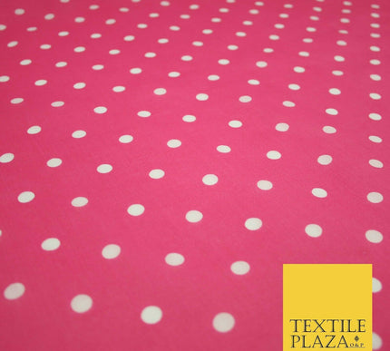 1CM Spotted Polka Dot Printed Poly Cotton Fabric Polycotton Craft Mask 6 COLOURS