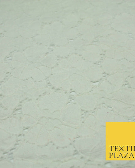 Premium Floral Periwinkle Corded Lace Bridal Dress Fabric Cotton Fashion Craft